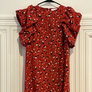 THML Animal Print Mini Dress Orange Size X-Small NWOT